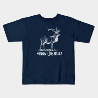 Christmas Deer Illustration Kids T-Shirt